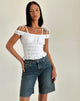 Afbeelding van Xavan Bardot Stropdas Schouder Top in Wit