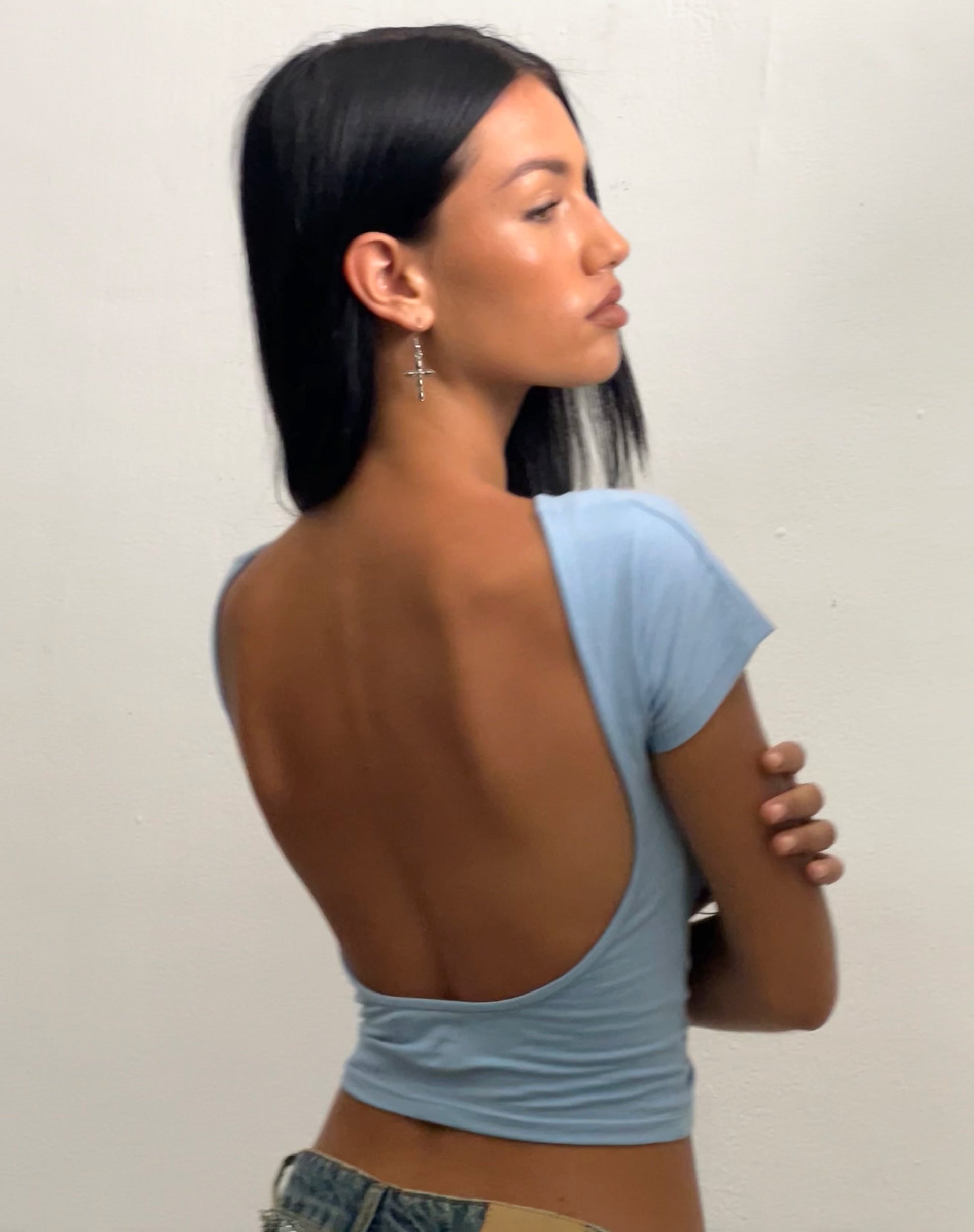 Afbeelding van Xiwang Crop Top in Nantucket Blue