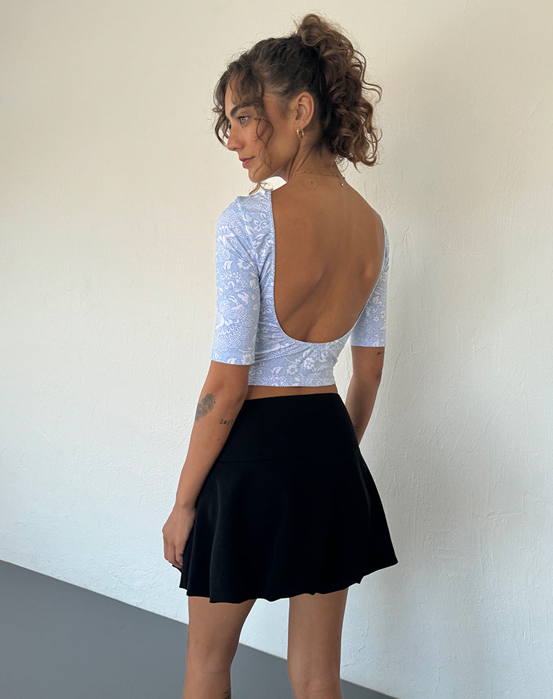 Afbeelding van Xiwani Top in Wit Sierlijke Print Lycra