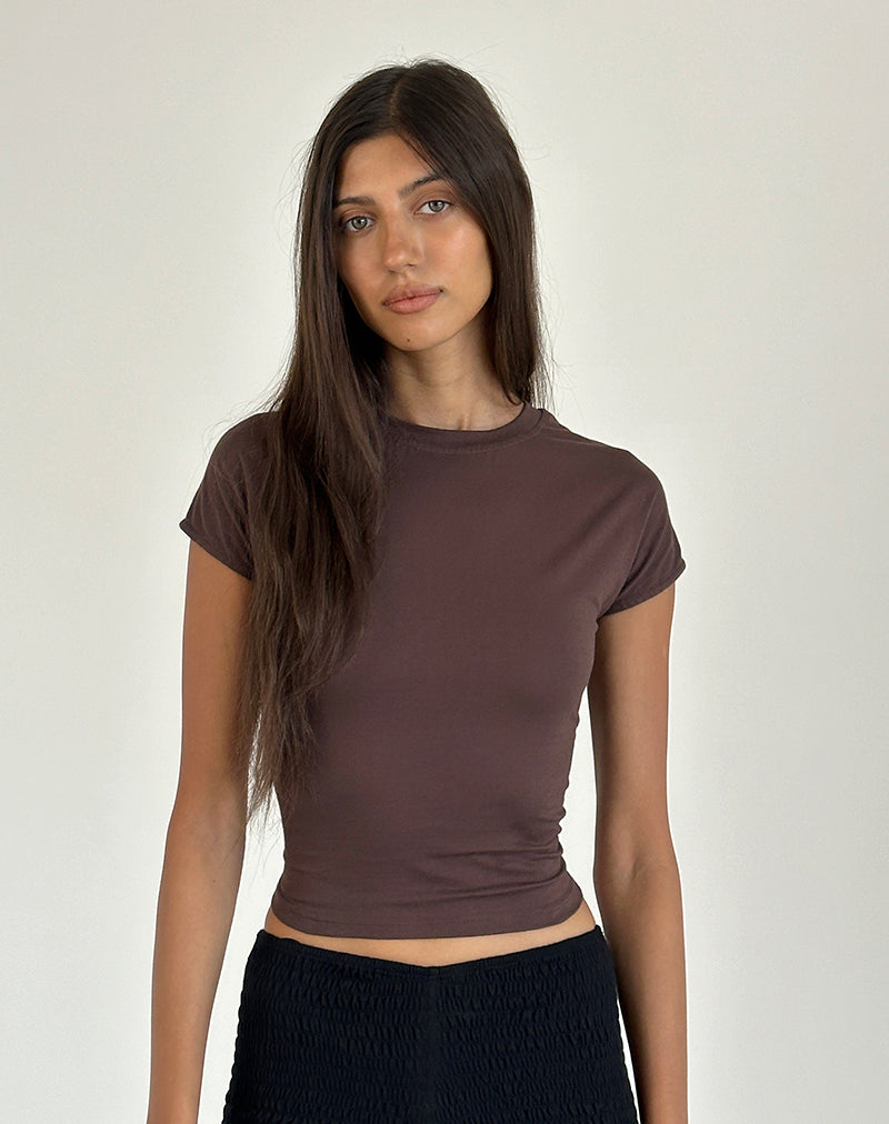 Afbeelding van Xiwon Bow Back Top in Diep Mahonie