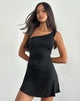 Afbeelding van Xowen One Shoulder Dress in Slinky Black