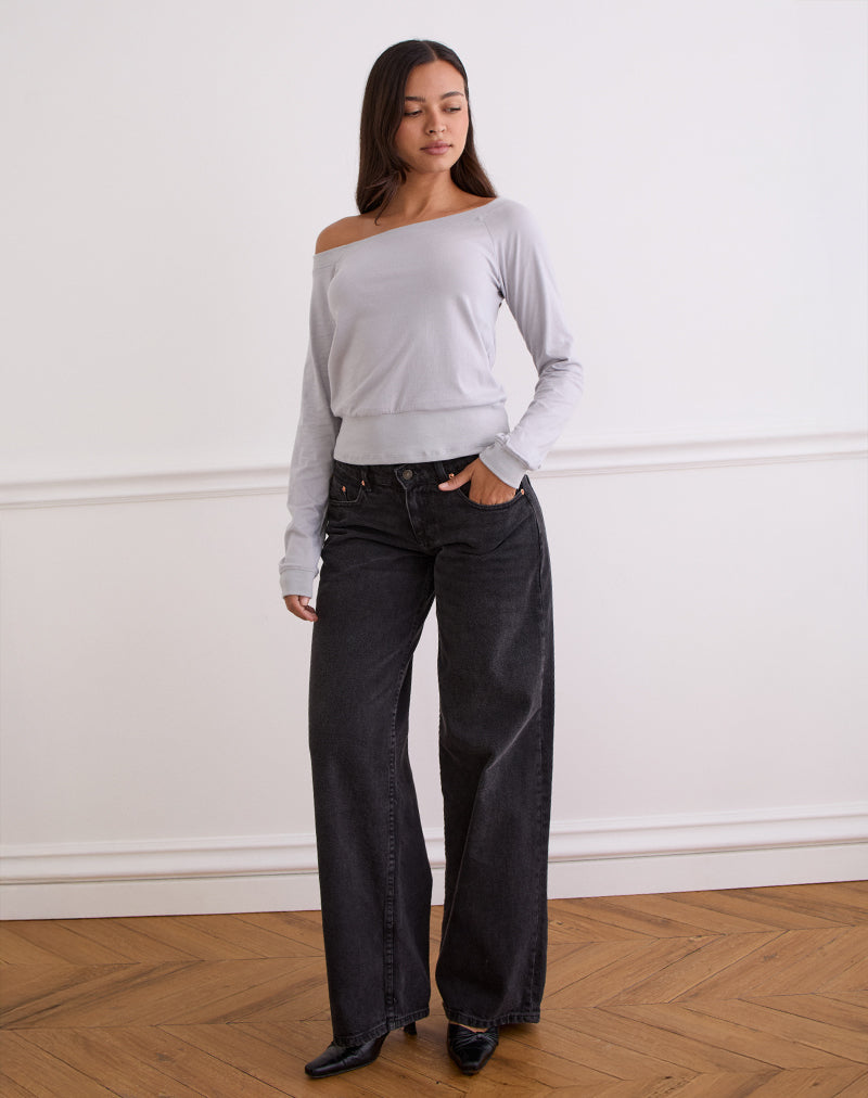 Yacin Slouchy Top in Zilver