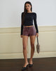 Afbeelding van Yakko lace up hotpants in PU Plum