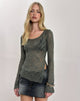 Afbeelding van Yamari Top in jacquardbreisel groen