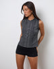 Afbeelding van Yara Blouse in Popeline Charcoal Grey