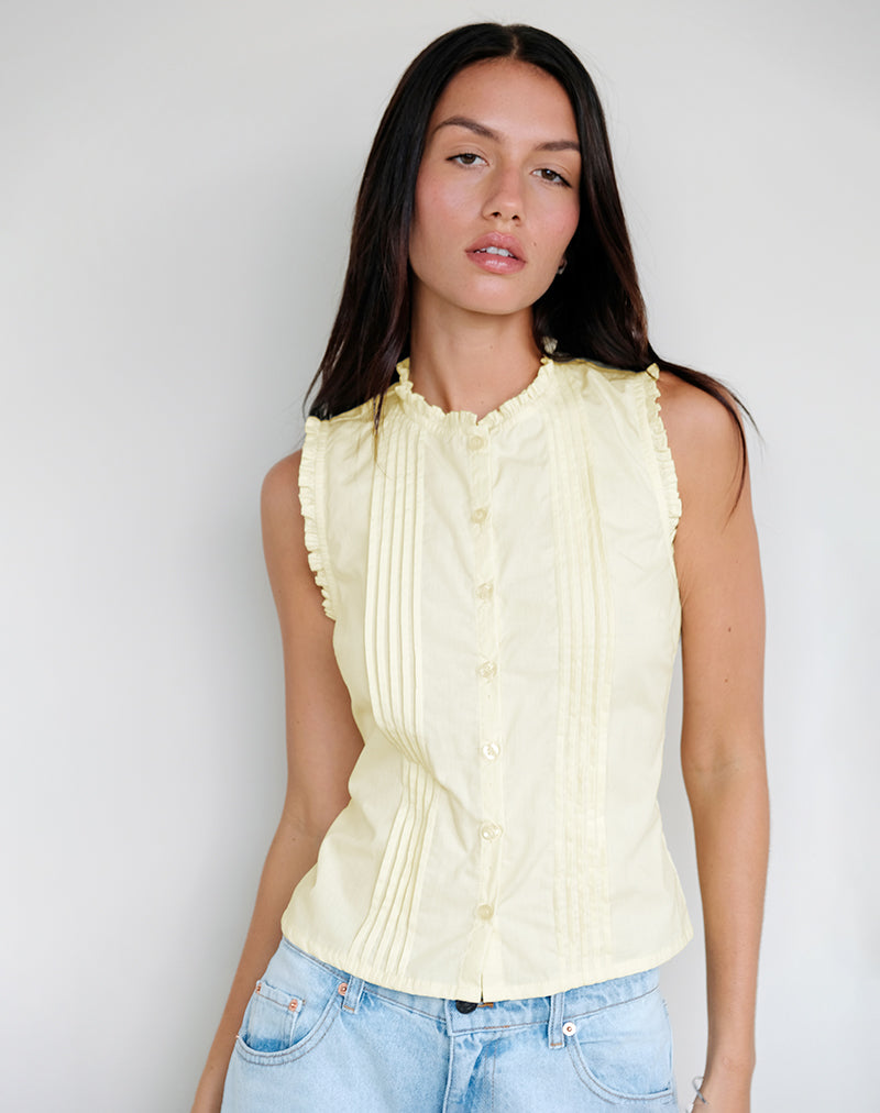 Yara Blouse in Popeline Citroen