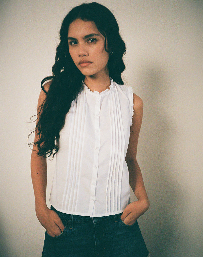 Yara Blouse in Popeline Wit