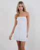 Afbeelding van Yasmin Bandeau Mini Jurk in Slinky Wit