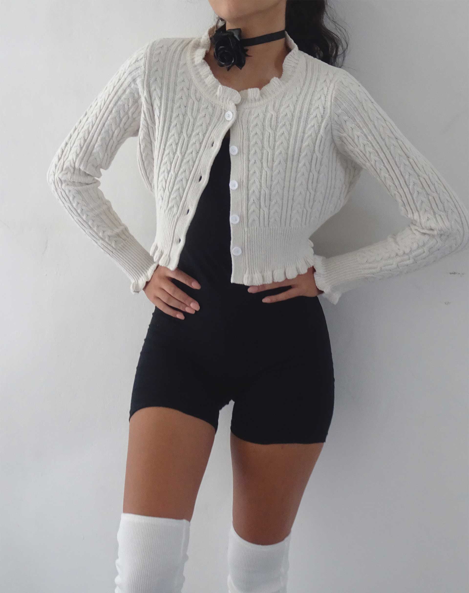Afbeelding van Yasona Button Up Cardi in Ivoor