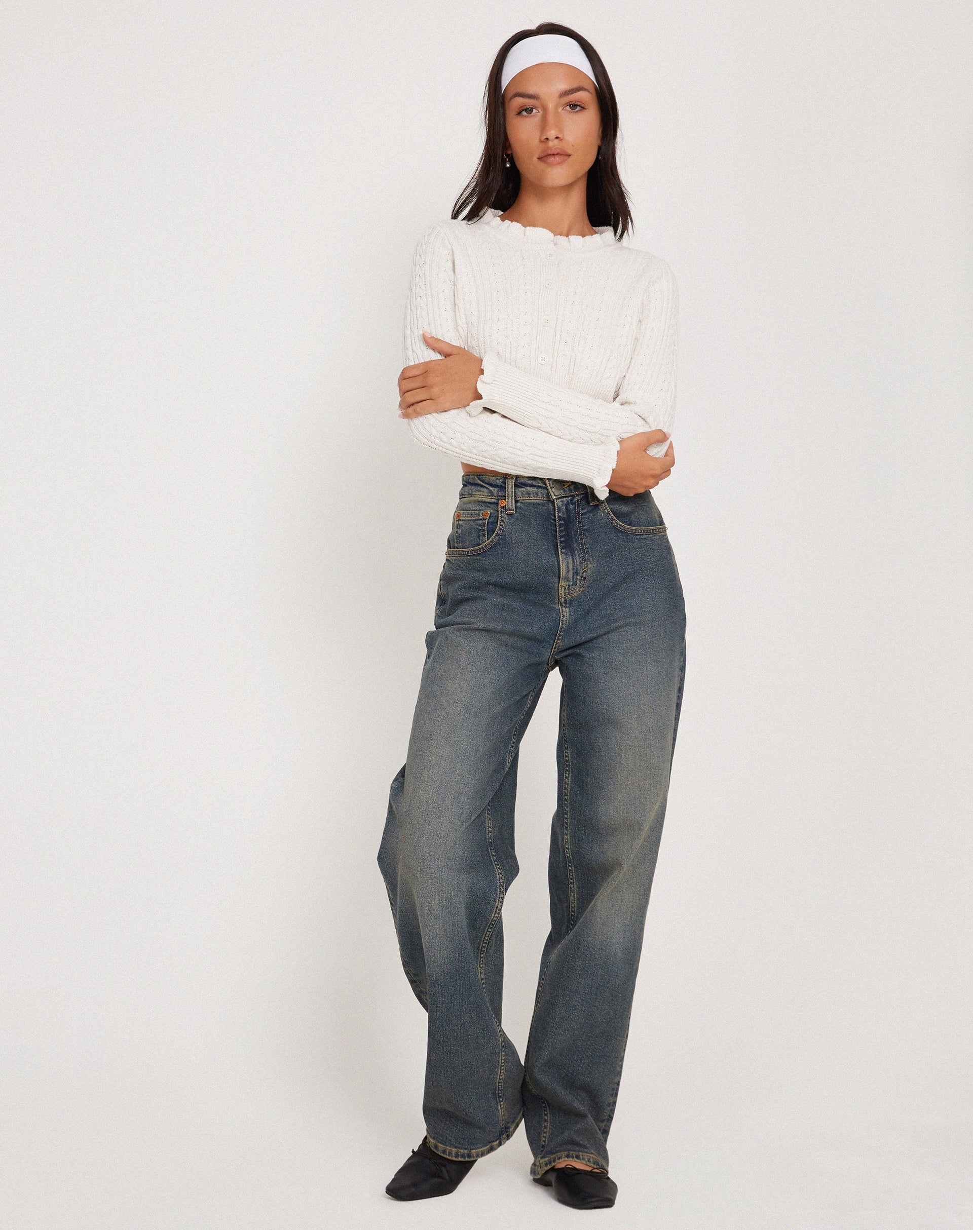 Afbeelding van Yasona Button Up Cardi in Ivoor