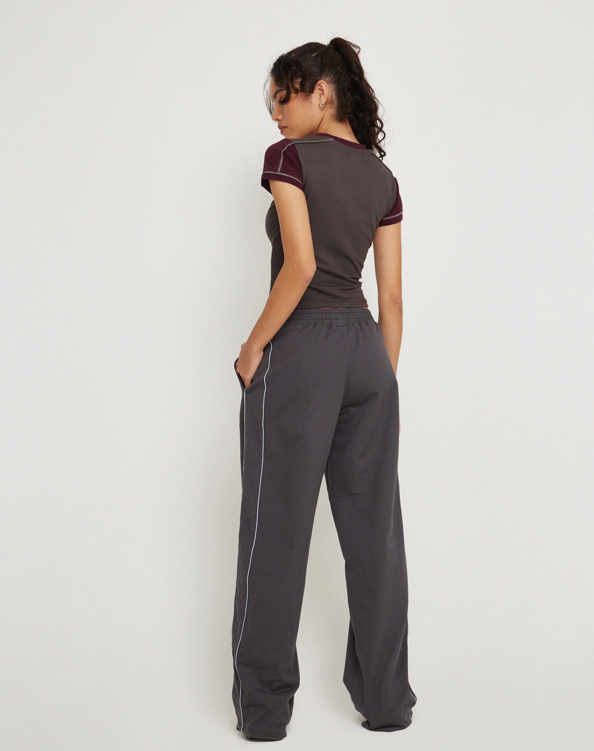 Afbeelding van Benton Wide Leg Jogger in Beluga Grey