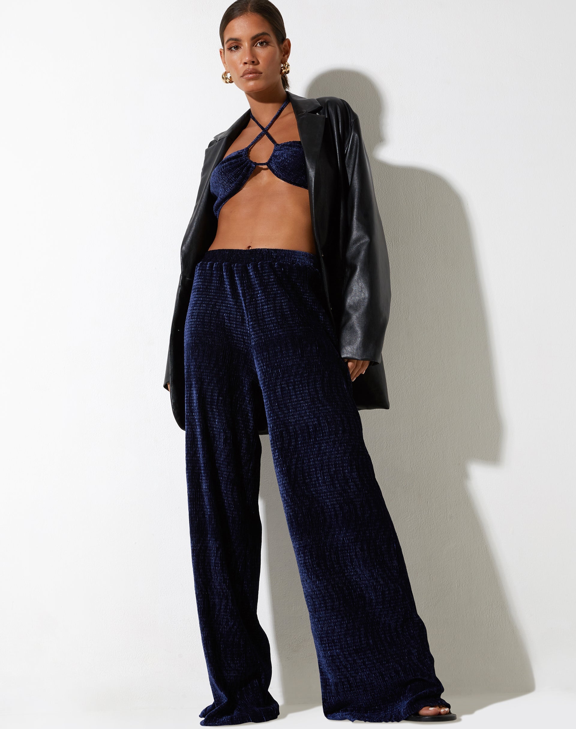 Afbeelding van Obeli broek in fluweel marine