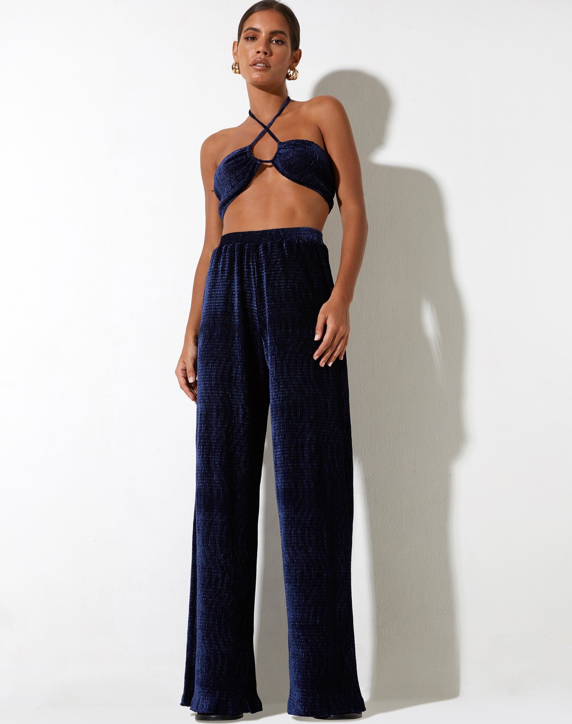 Afbeelding van Yessa Crop Top in Velvet Navy
