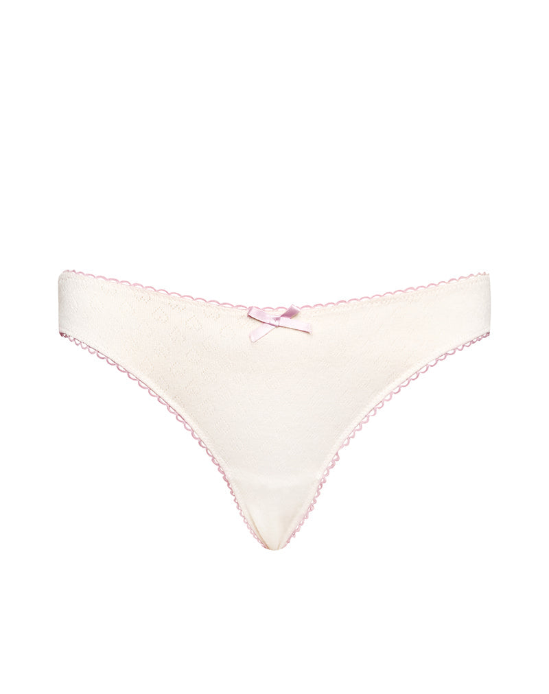 Afbeelding van Yinis Knicker in Pointelle Ivoor met Strik
