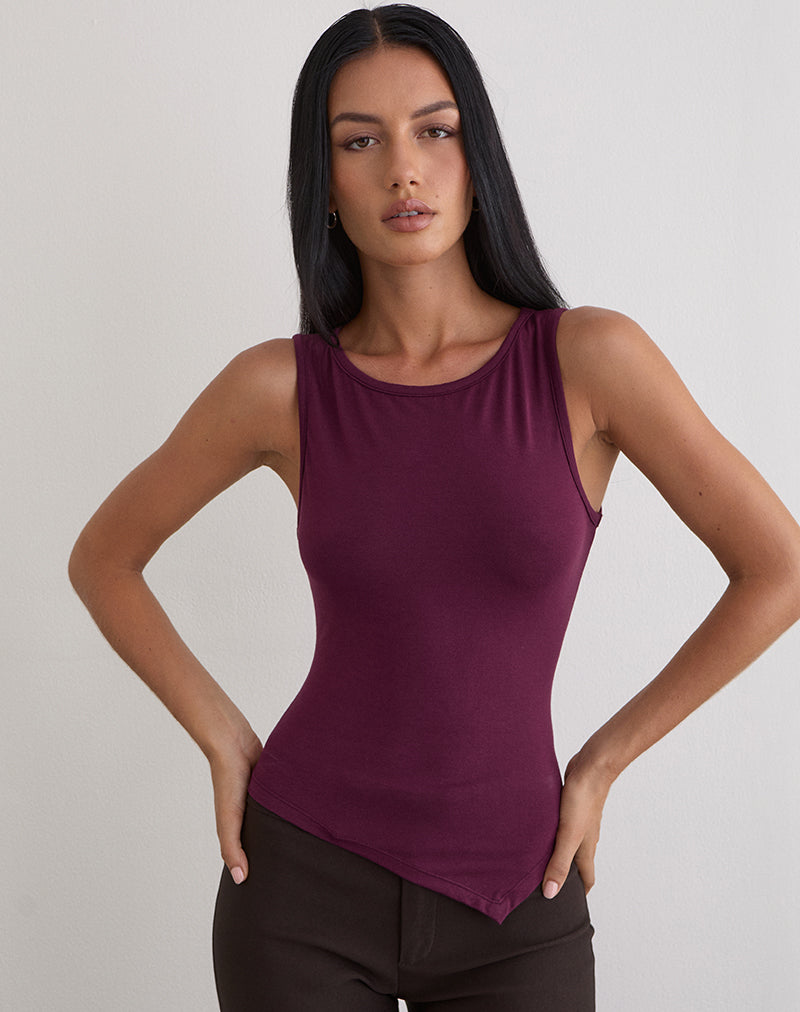 Afbeelding van Ymir Vest Top in Rayon Jersey Dieppaars