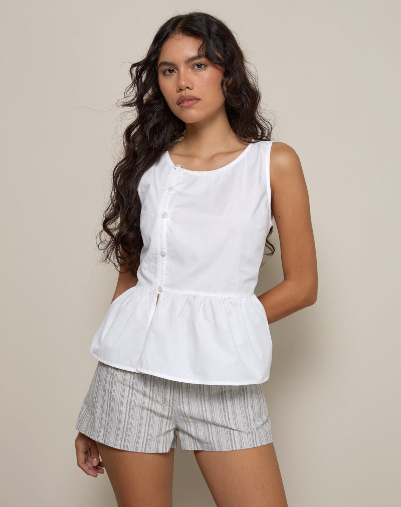 Yoko Wrap Blouse in Popeline Wit