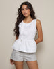 Afbeelding van Yoko Wrap Blouse in Popeline Wit