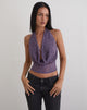 Afbeelding van Yukari Plunge Top in Jacquard Knit Purple