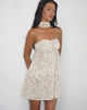 Afbeelding van Yukio Bandeau Mini Jurk in Ivoor Bambi Print