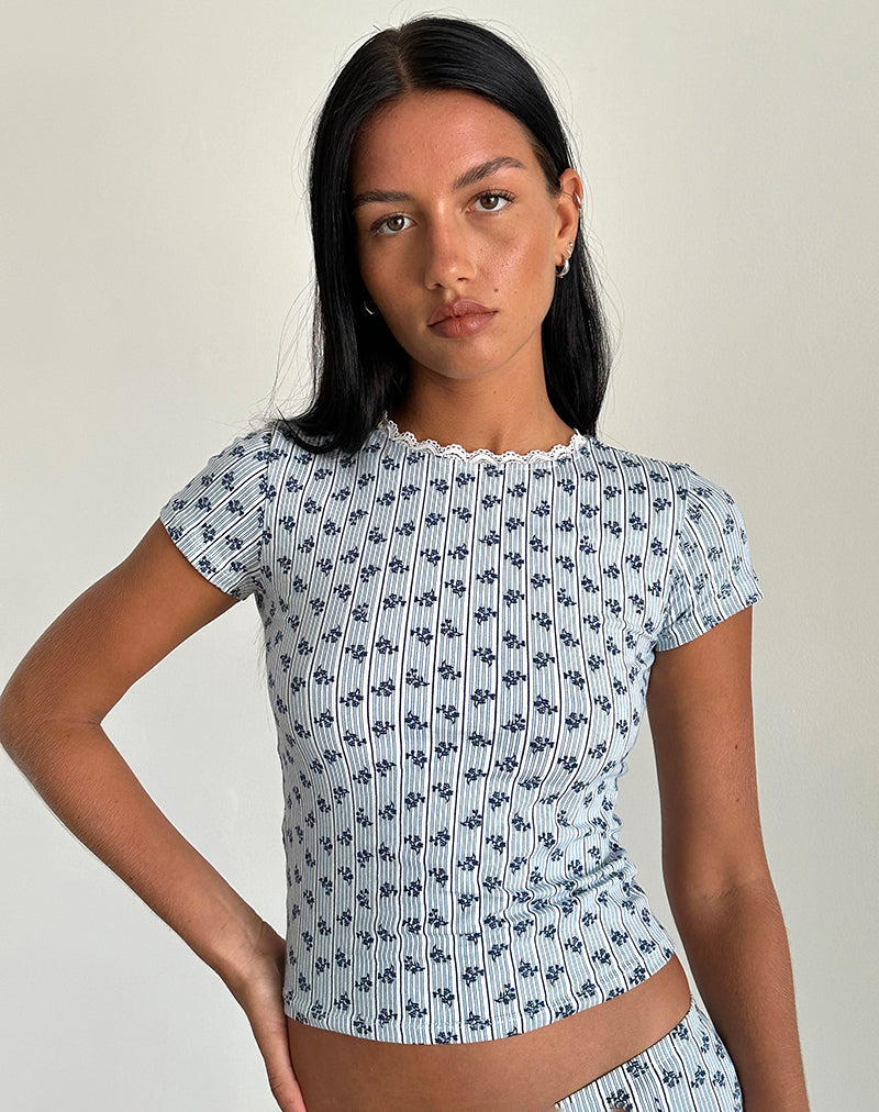 Zagy T-shirt in Bloemenstreep