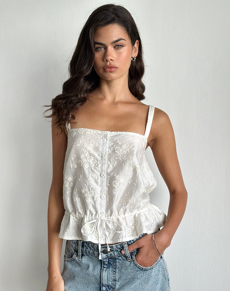 Afbeelding van Zaraku Top in Fresia Broderie Ivoor