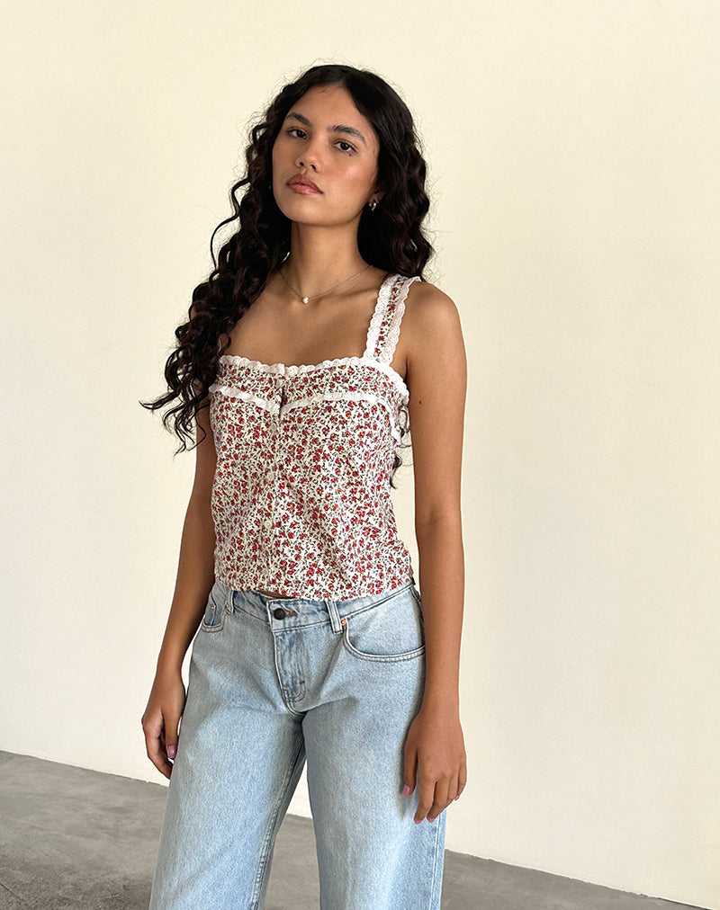 Afbeelding van Zarinata Cami Top in Pretty Ditsy