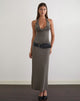 Afbeelding van Zarya Maxi-jurk in Cupro Grey Khaki