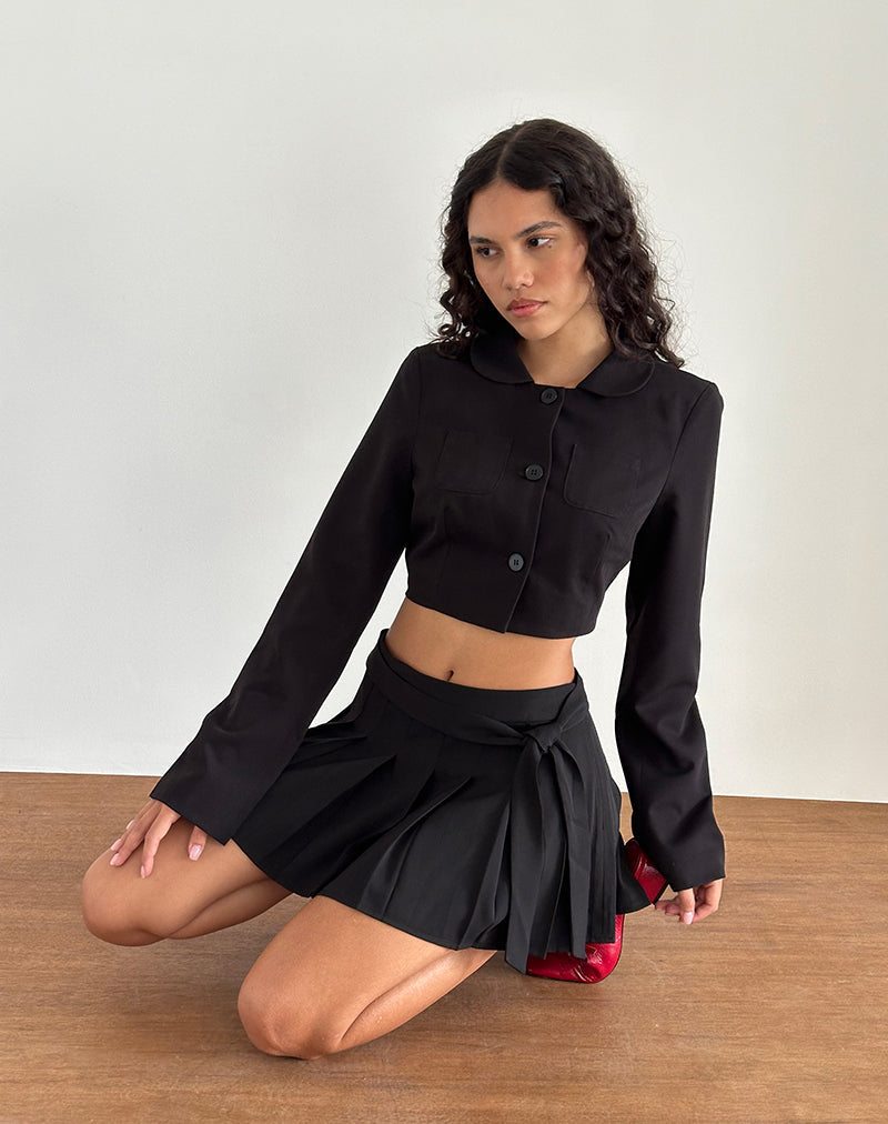 Afbeelding van Zaviya Cropped Jacket in Zwart