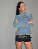 Afbeelding van Zayn Bikerjasje in vintage blauw denim