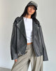 Afbeelding van Zebbie Distressed PU Biker Jacket in Zwart