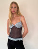Afbeelding van Zeina Cami Top in Blauw Zwart Basic Polka