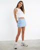 beeld van MOTEL X JACQUIE Zephyr Mini Rok in Katoen Boor Blauw