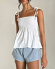 Afbeelding van Zerah Shirred Cami Top in Poplin Wit