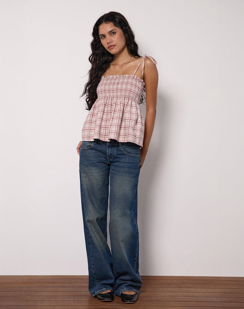 Afbeelding van Zerah Top in Basic Tartan Roze