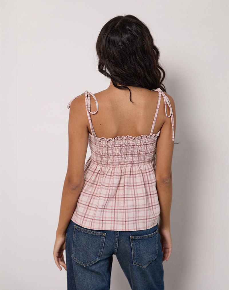 Afbeelding van Zerah Top in Basic Tartan Roze