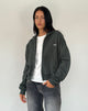 Afbeelding van Zip Through Hoodie in Beluga met lichtgrijs M borduursel
