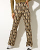 Afbeelding van Zoven Flare Broek in Retro Spot Bruin