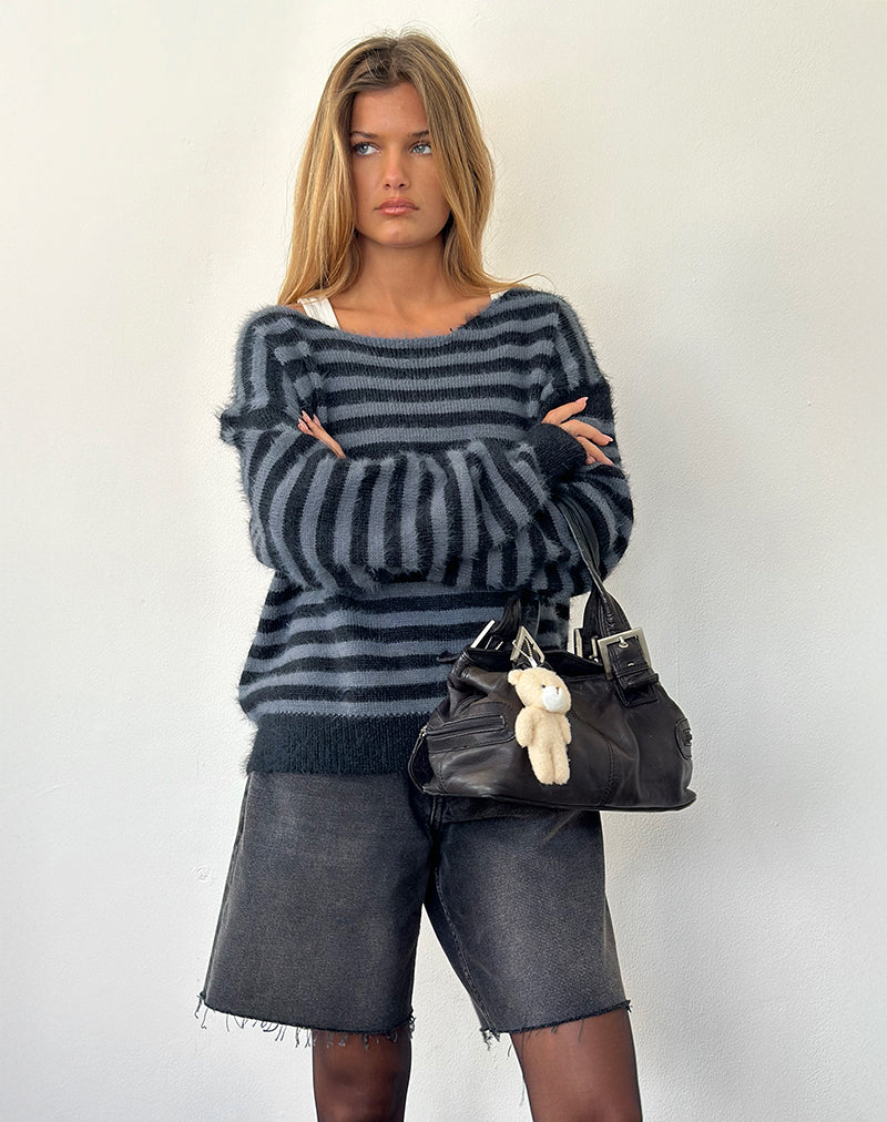 Afbeelding van Zuleika Trui in Charcoal Stripe