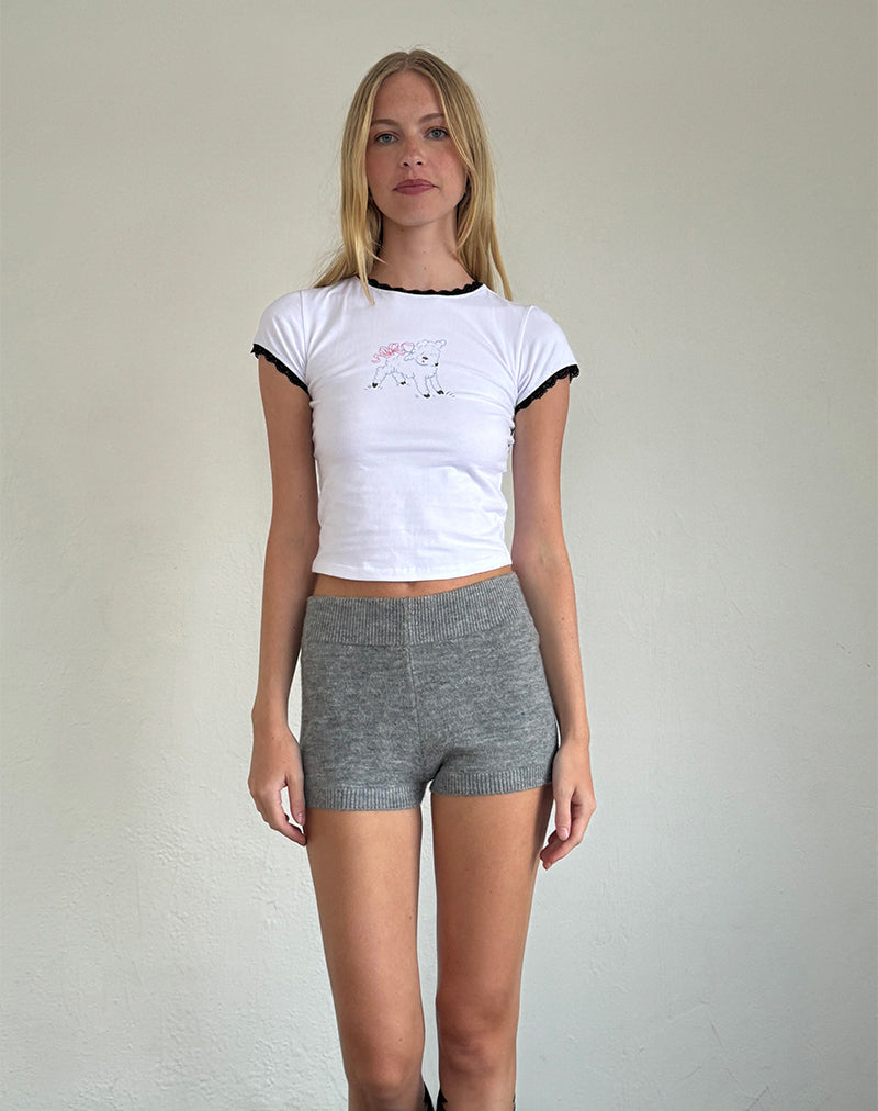 Afbeelding van Zyzy T-shirt in wit met schapenprint