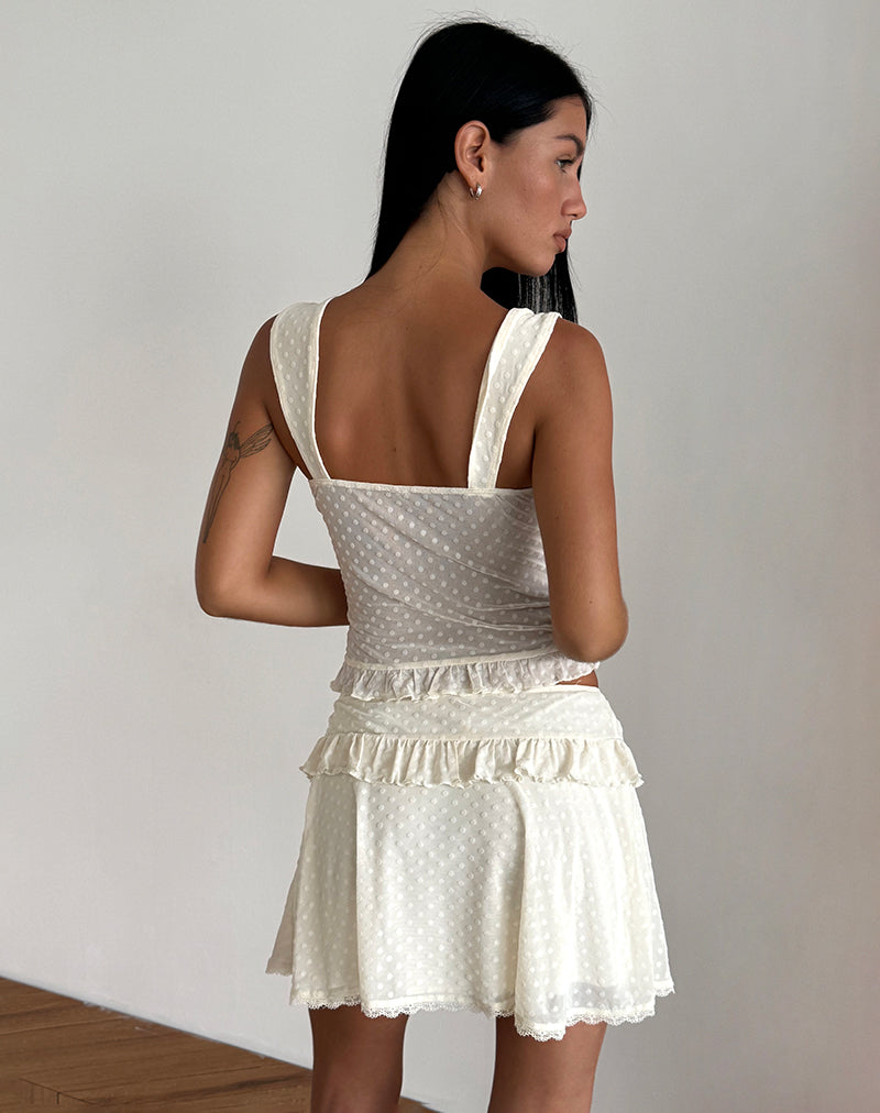 Afbeelding van Bartila Top in Ivory Polka Flock