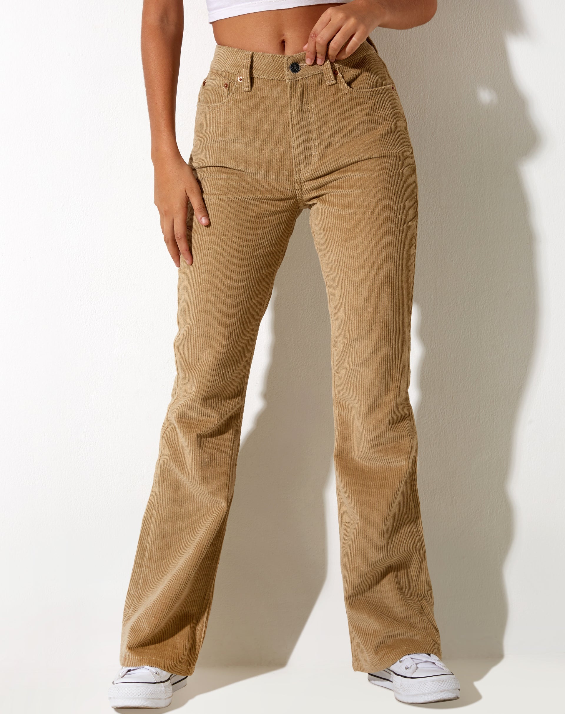 Afbeelding van Bootleg Jeans in Cord Sand