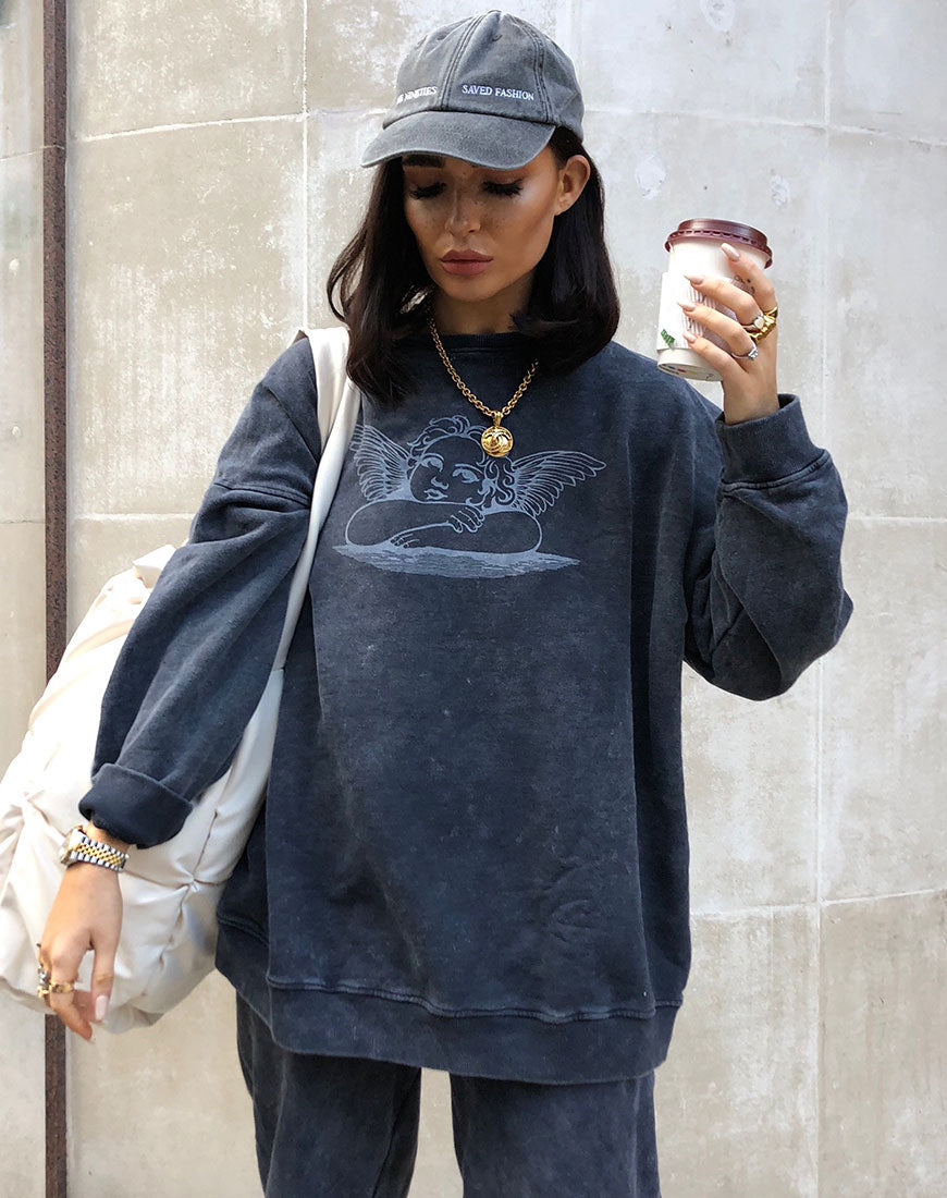 Afbeelding van Glo Sweatshirt in stone wash Angelo