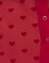Rood hart gevlokt gaas
