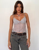 Afbeelding van Megara Strappy Top in Zilvergrijs Kant Mesh