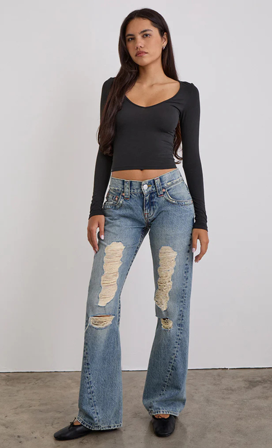 Laag uitgesneden, gedraaide naad