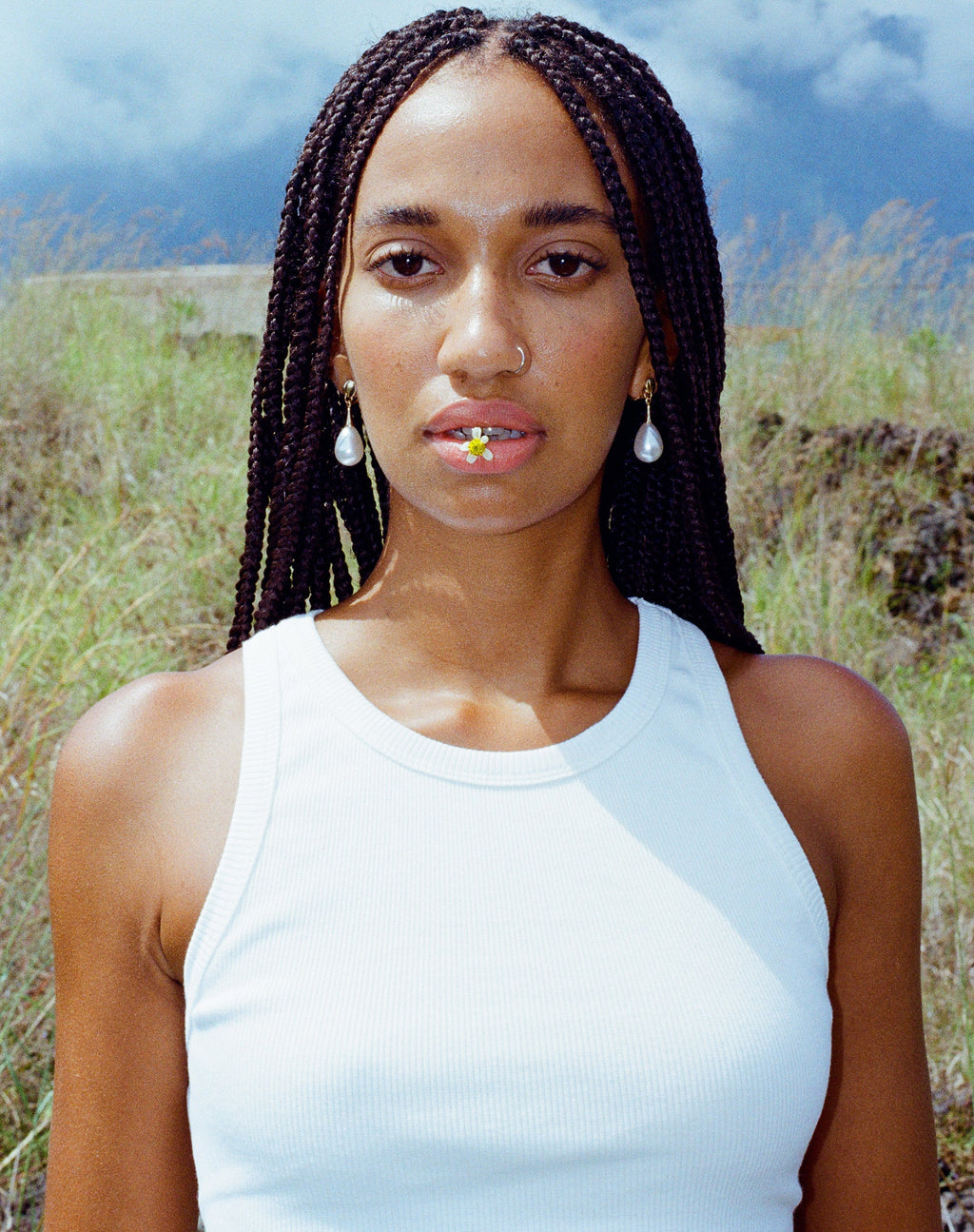 Rave Vest Top in Rib Wit