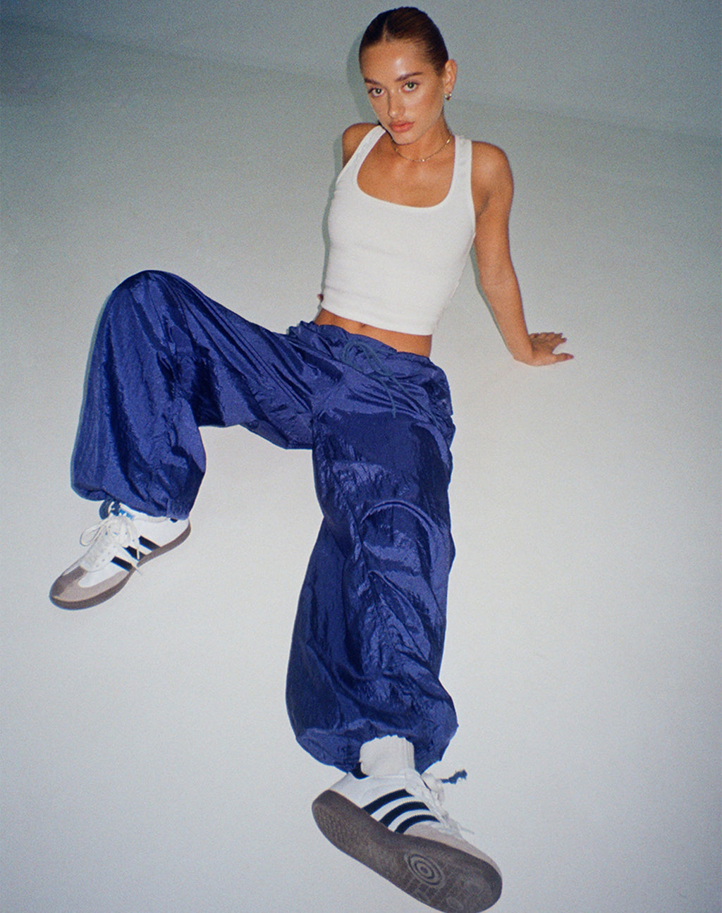Chute broek in marine