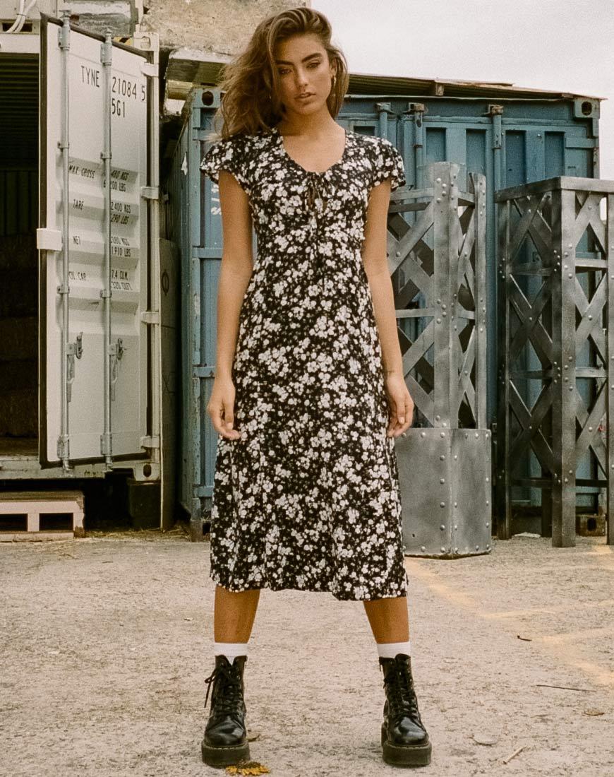 Afbeelding van Youki Midi Dress in Dark Wild Flower