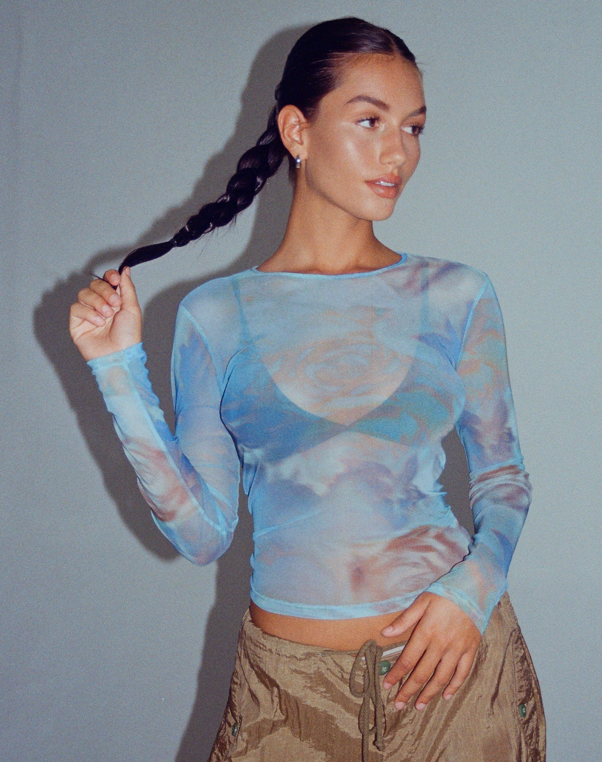 Afbeelding van Elijah Crop Top in Digi Petal Blue