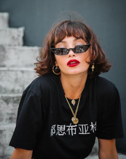 Oversized Basic T-shirt in Rebel Girls Black